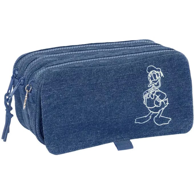 Driedubbele denim etui voor kinderen Safta Disney Donald Duck