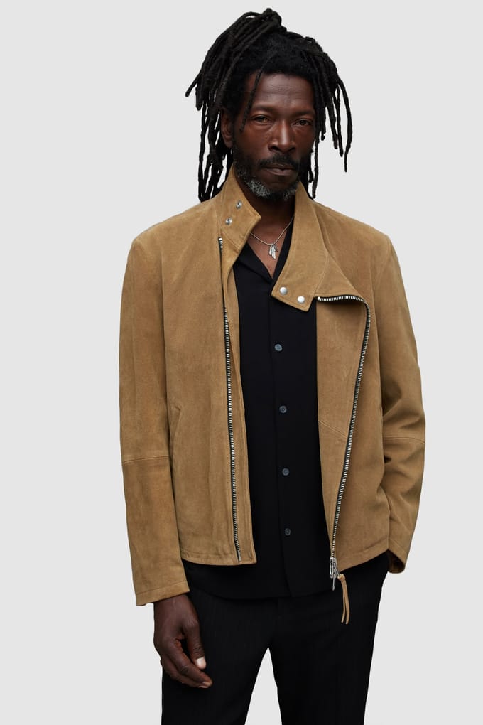 AllSaints Timber Biker Camel Taglia: XL | Giacche di pelle Outlet | Uomo | Marrone