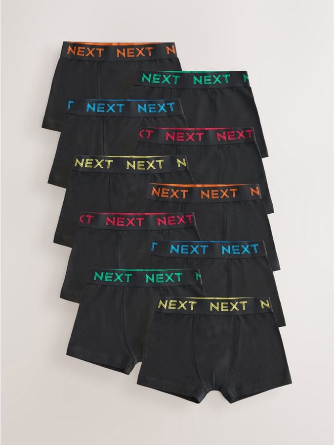 Next - Jongens - Set van 10 boxershorts - Zwart