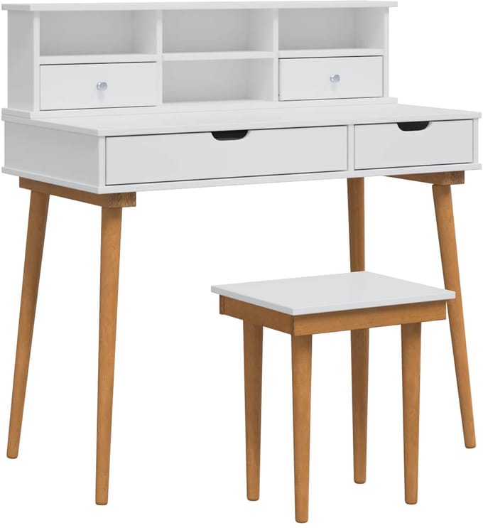 vidaXL - Kaptafelset - FAUSKE - 3 - st - Wit - 100 - x - 50 - x - 103,5 - cm