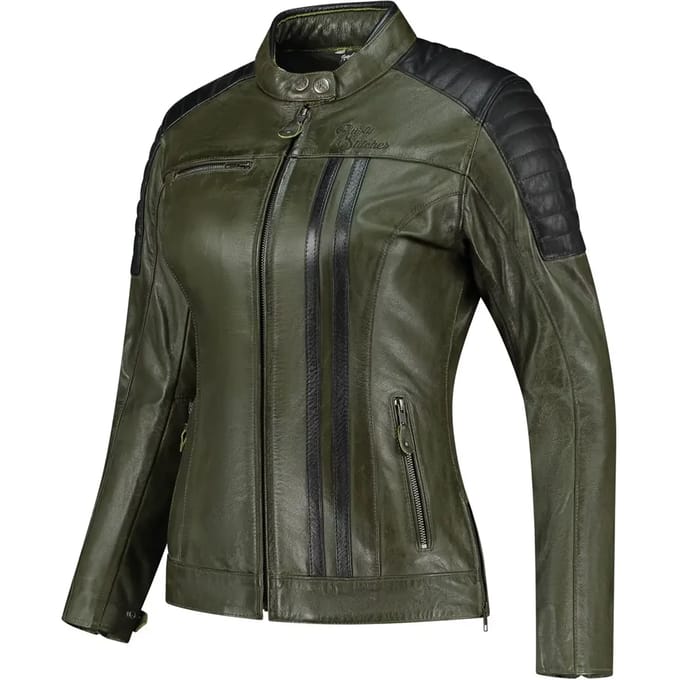 Leren motorjack voor vrouwen Rusty Stitches Jack Alice