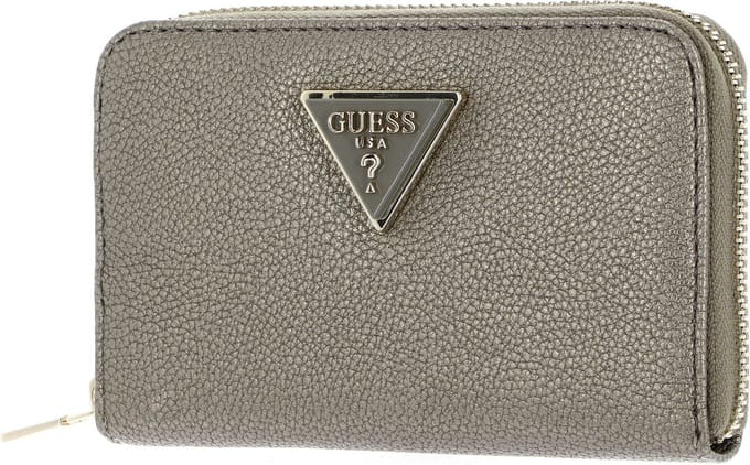 GUESS Portemonnee Meridian SLG Medium Zip Around Wallet Pewter Bruine