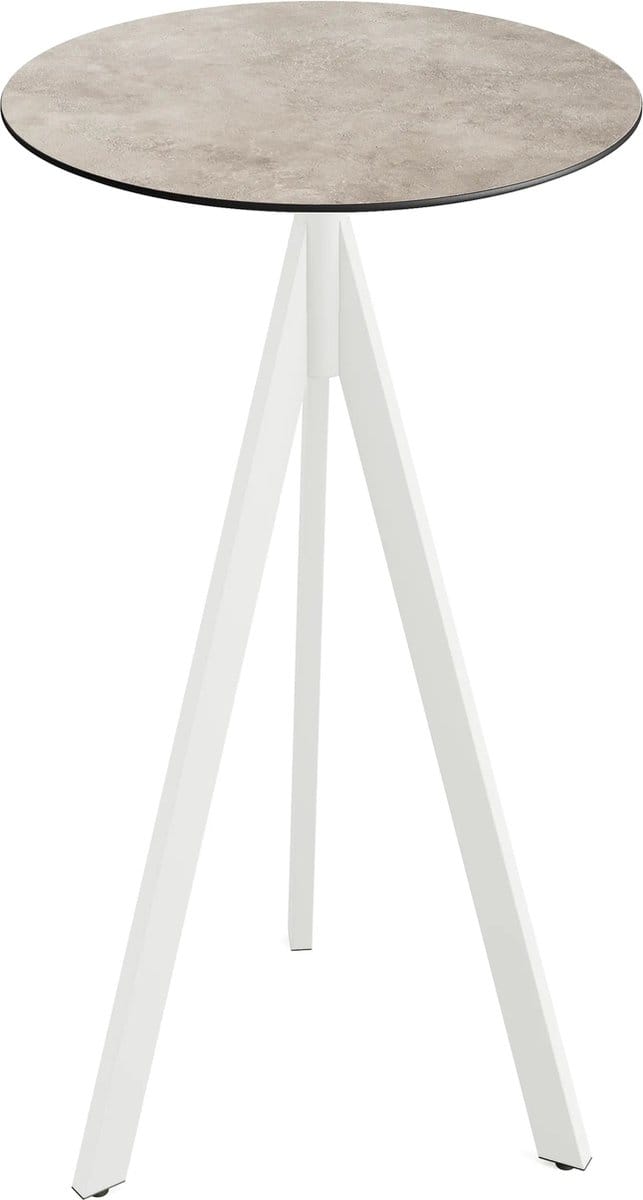 Essentials Infinity Tripod Statafel Wit Frame + Moonstone HPL 70 cm - 140051370 - Horeca & Professioneel