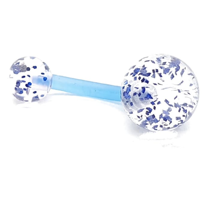 Glitter Blauw - Navel Piercing