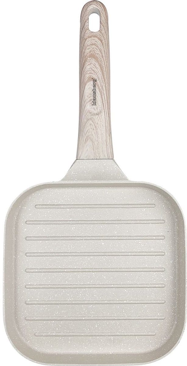 Klausberg 7812 - Grillpan - 36 x 18 cm - beige - met houten handvat