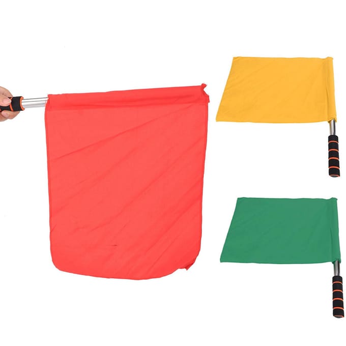 Competitie Scheidsrechter Signaalvlag Prestaties Sporten Orde Handvlag RVS Vlaggenstok yellow