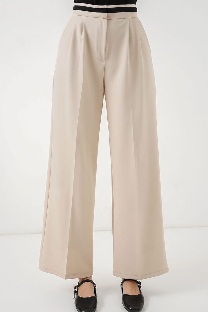 Hoge Taille Wijde Broek met Zakken