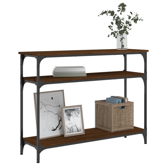 vidaXL - Wandtafel - 100x29x75 - cm - bewerkt - hout - bruin - eikenkleur