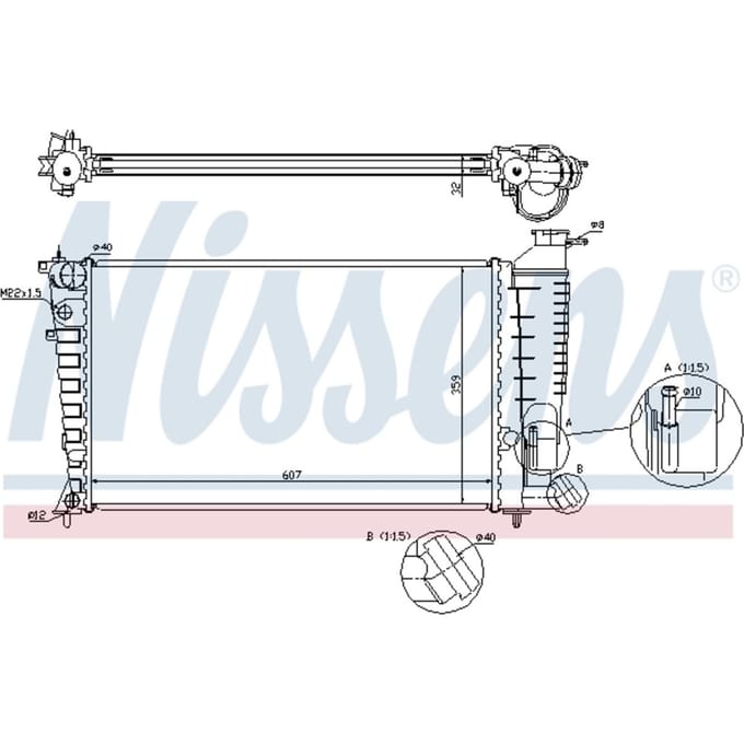 Radiator, motorkoeling NISSENS 63574A
