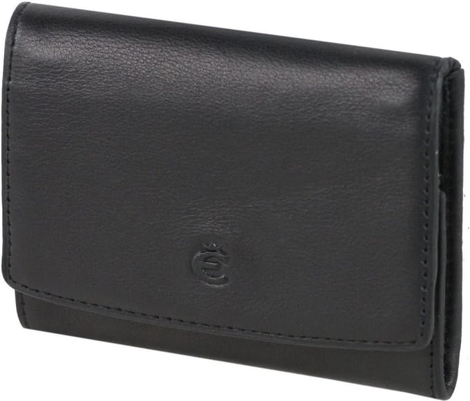 Esquire Logo Portemonnee I Leer 10 cm - Jongens - Horizontaal - schwarz