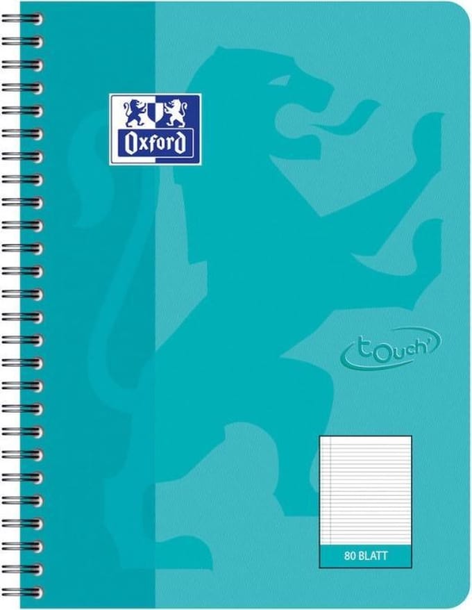 Oxford TOUCH, Afbeelding, Aqua-kleur, B5, 80 vel, 90 g/m², Gelijnd papier