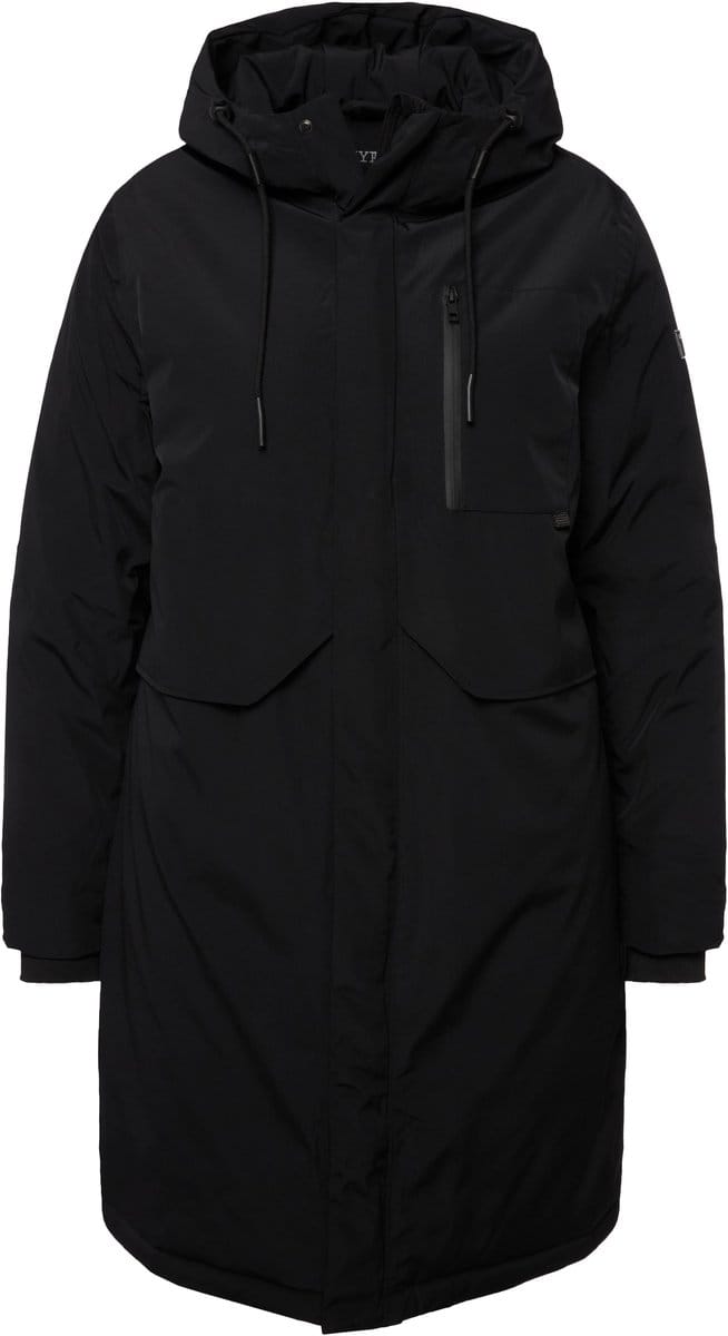 Ulla Popken - Dames - HYPRAR functionele jas waterdicht 2-wegzipper - Zwart - Maat 46+