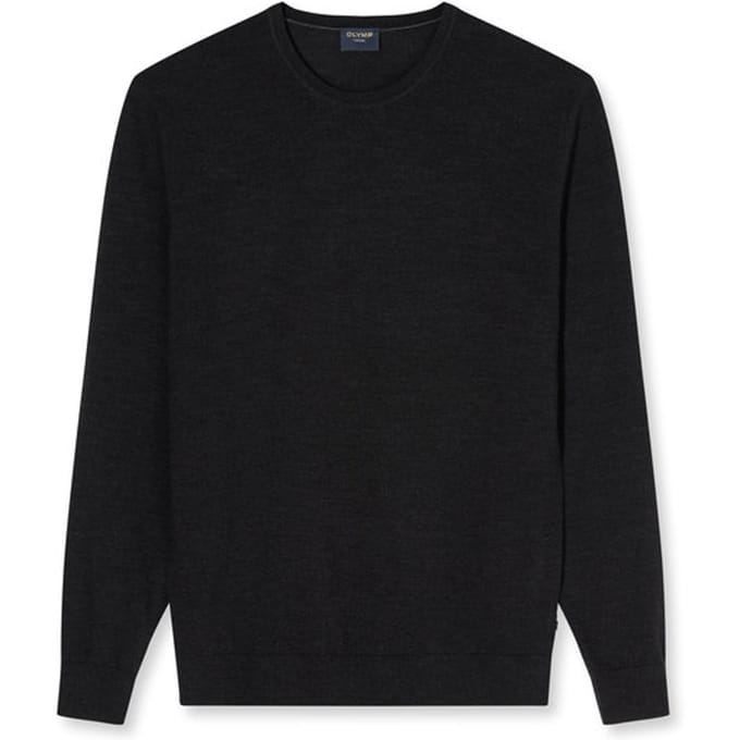 Olymp Trui O-Hals Wol Antraciet - Maat M - Heren - Pullovers