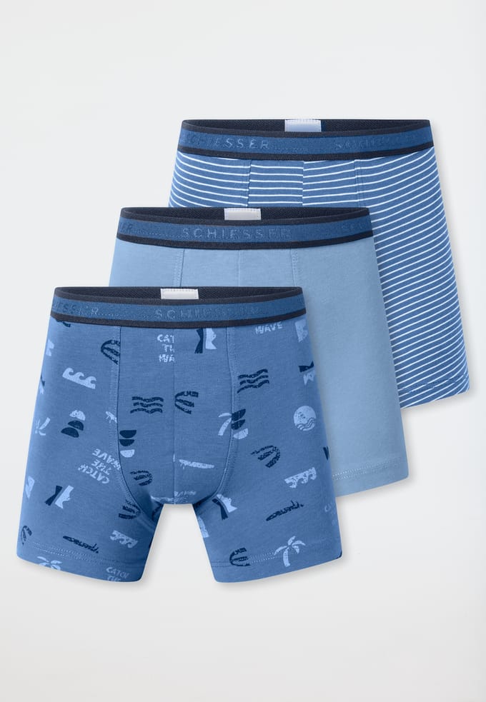 Set van 3 gestreepte shortjes met streepjes, meerkleurig - 95/5 92
