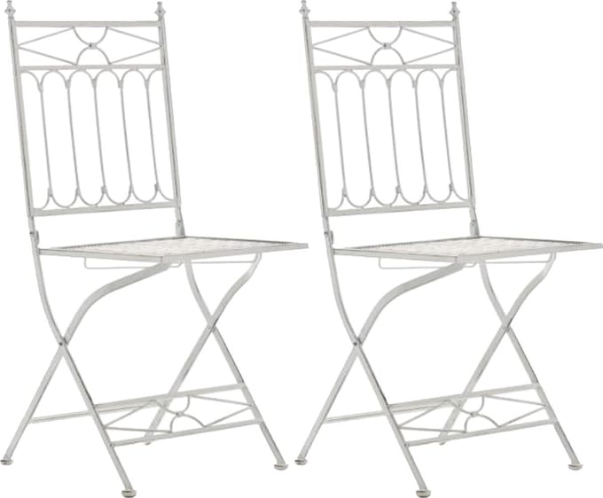 CLP Asina Set van 2 Klapstoelen - Vouwstoel - Buiten - antiek/wit