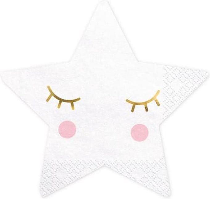 PartyDeco - Servetten - Little Star 16 x 16 cm