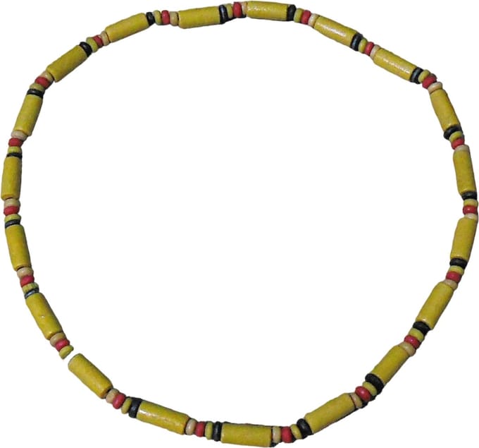 Kinderketting geel met gekleurde kraaltjes