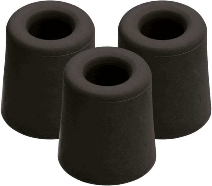 Benson Deurbuffers / deurstoppers rubbers - 3x - zwart - 60 x 40 mm - met schroefbevestiging