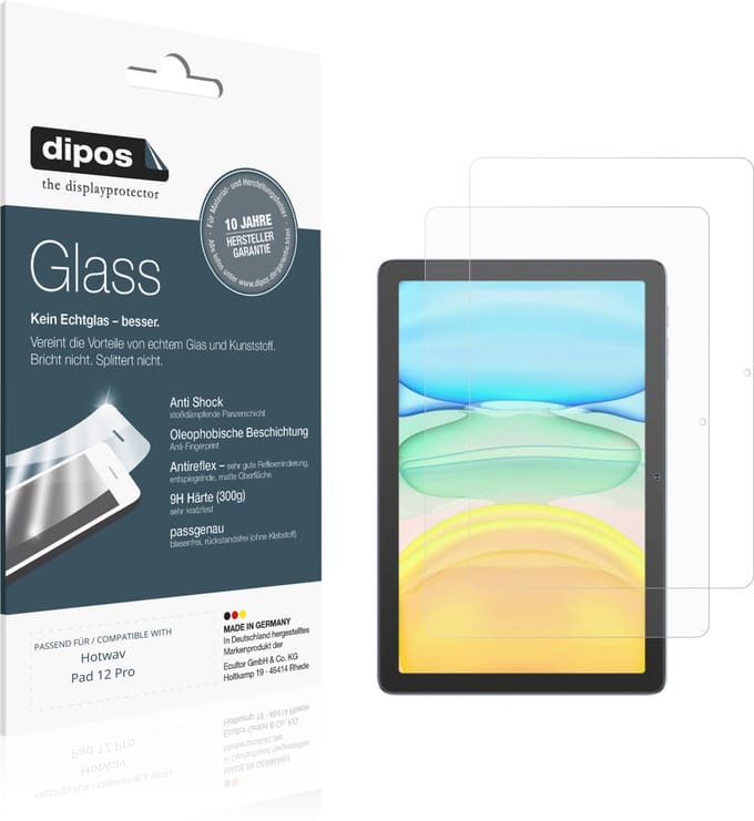 dipos – 2x Matte Pantserfolie geschikt voor Hotwav Pad 12 Pro | 9H Screenprotector