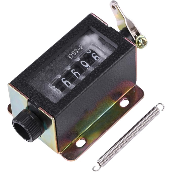 D67‑F 5 Cijfers Mechanische Resetbare Handmatige Handtrek Slag Tally Teller gray