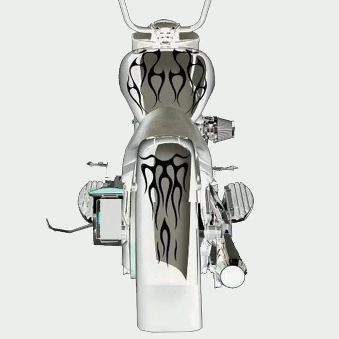 Motor motorfiets vlam gastank & spatbord stickers vinyl sticker DIY decor black
