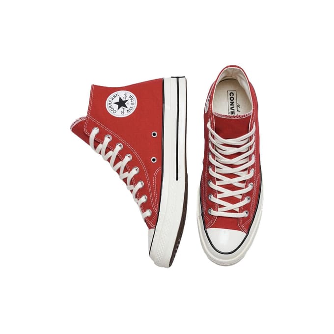 Baskets Unisexe Converse Chuck 70 High Rouge Émail Égret Noir 164944C 39.5 red