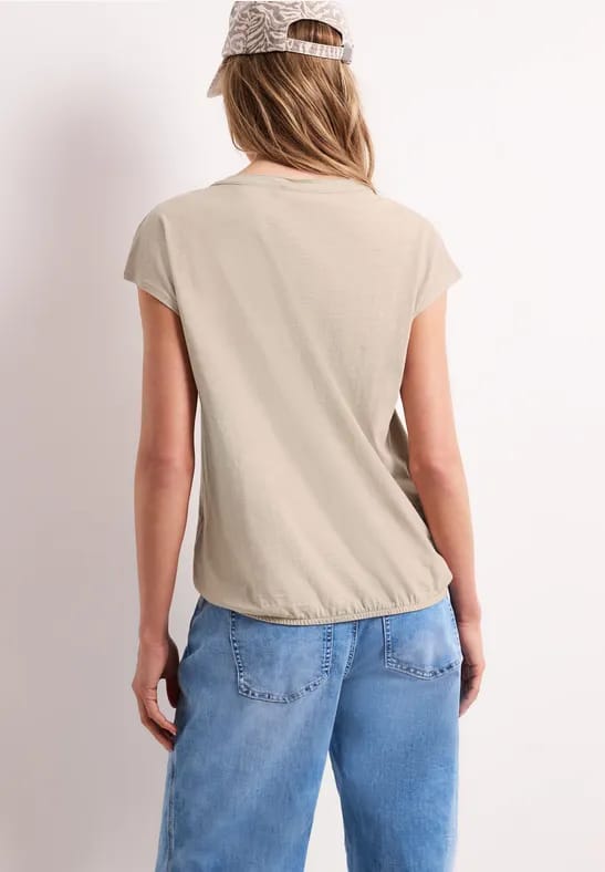 Shirt met losse schouders en gespleten hals