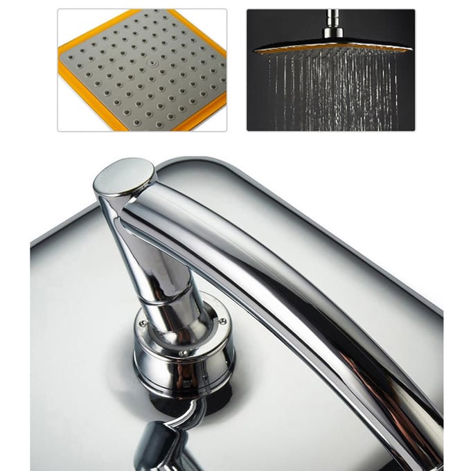 Hogedruk Regendouchekop Universele Verstelling Badkamerdouche Drukverhogende Topdouche gray