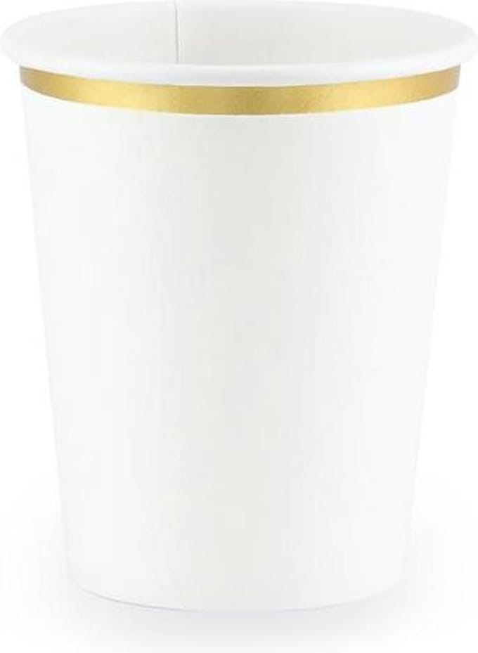 Cups, wit, 260 ml (1 zakje met 6 stuks)