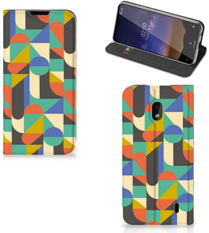 Nokia 2.2 Hoesje met Magneet Funky Retro