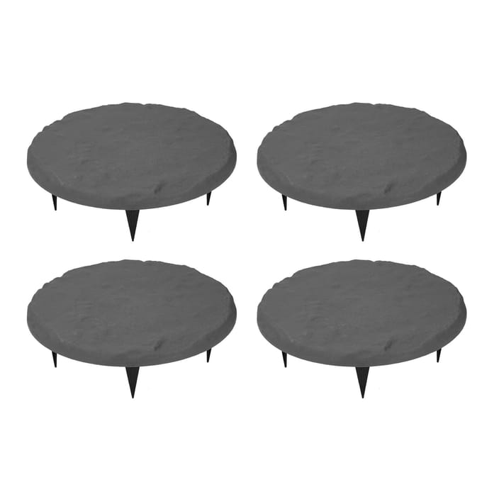 Decoratieve polypropyleenhars stapstenen voor buiten met grondpalen voor gazon beige