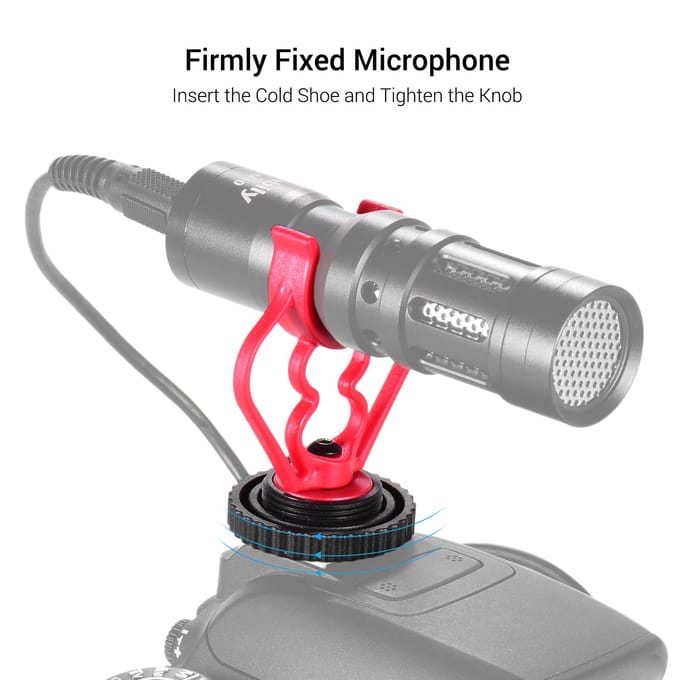Universele MicShock Mount Cold Shoe Mount Adapter ABS Plastic Microfoonbeugel Mount Vervanging red