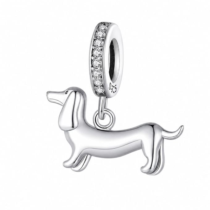 Teckel Hond - Dieren Serie – Bedel – Zilver – 925 Sterling Zilver - RomyStones –