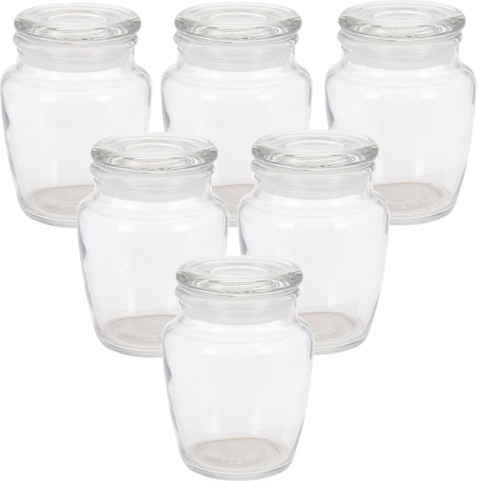 Excellent Houseware Voorraadpotjes - 18x stuks - glas - 150 ml