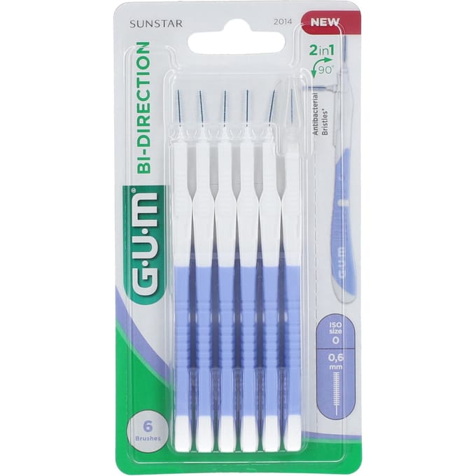 GUM® BI-Direction 0,6 mm 6 Tandenborstel