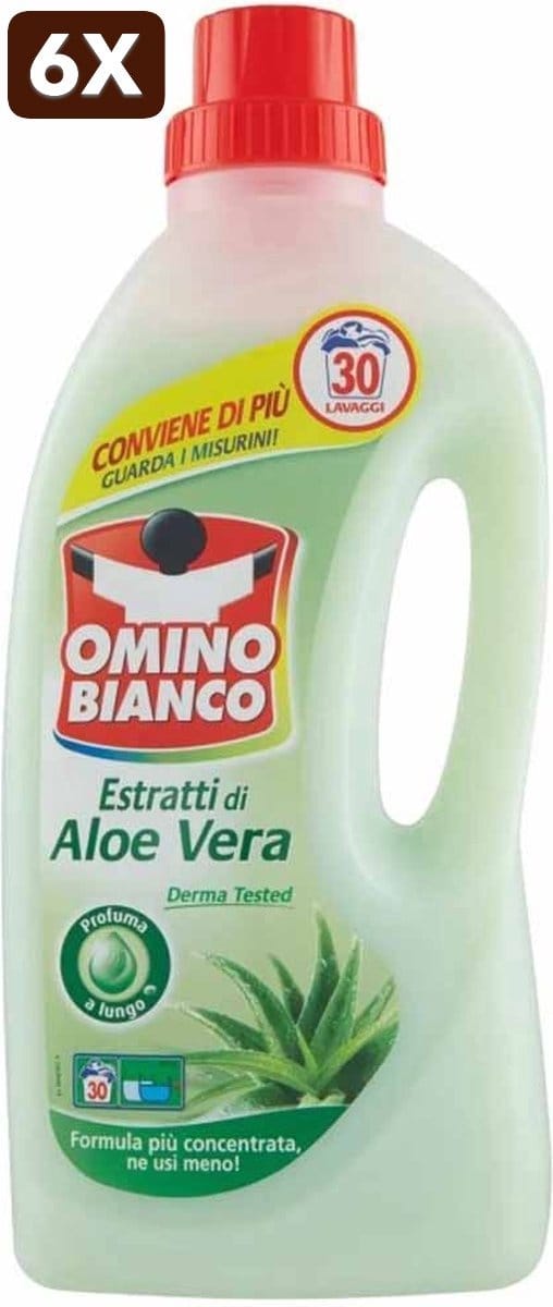 6 x Omino Liquid wasmiddel - 30sc1.5L aloe vera