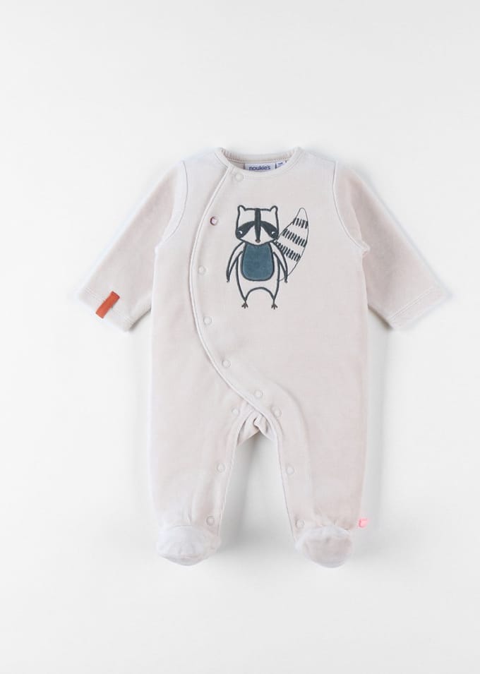 Noukie's - Pyjama - 1 delig - Licht beige - Wasbeer - 6 maand 68
