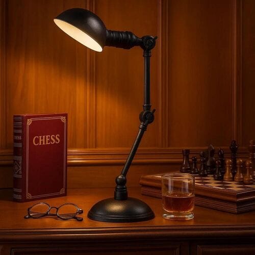 KS Verlichting Bureaulamp Princeton Antiek Zwart