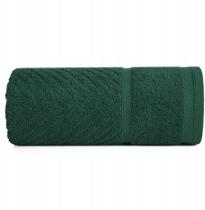 Zachte Katoenen Handdoek 30x50 cm - Groen Zigzag Patroon