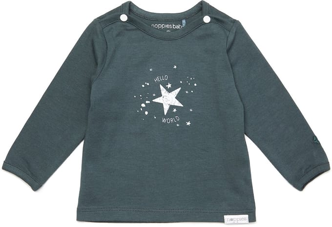 Noppies Unisex T-shirt longsleeve Lux - Dark Slate - Maat 68