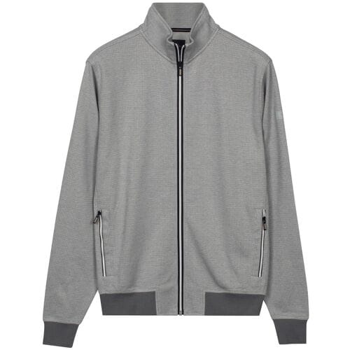 Baileys Vest Sweat Texture Zip Yarn Dyed Jacquard Interlock Soft Grey / male