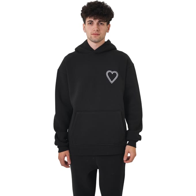 Mono Heart Hoodie - Black