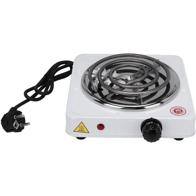 Mini Cuisinière Électrique Portable Ménagère 1000W Plaque Chauffante Blanche black