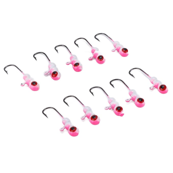 10 Pièces Jig de Pêche sur Glace Barbelé Hivers Leurres Jigging Mini Hameçon Accessoires Type Ligne white