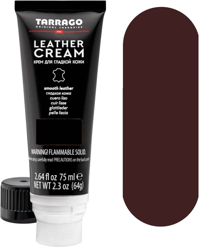 Tarrago leather cream tube + sponsje - 006 Donker Bruin - 75ml