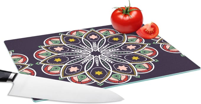 Glazen Snijplank - 28x20 - Mandala - Ster - Design - Snijplanken Glas