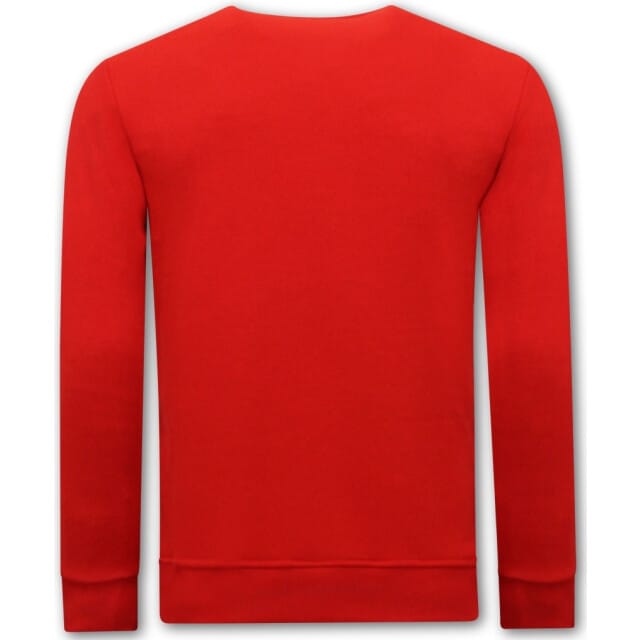 Heren Sweater met Print Teddy Bear - 3617 - Rood
