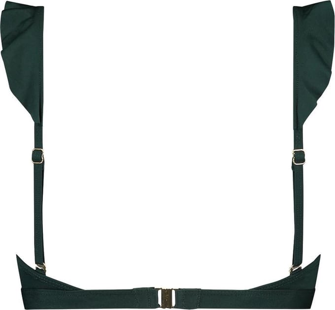 Beachlife  - Maat 36C - Rich Green Ruffle bikinitop voorgevormd met beugel Dames