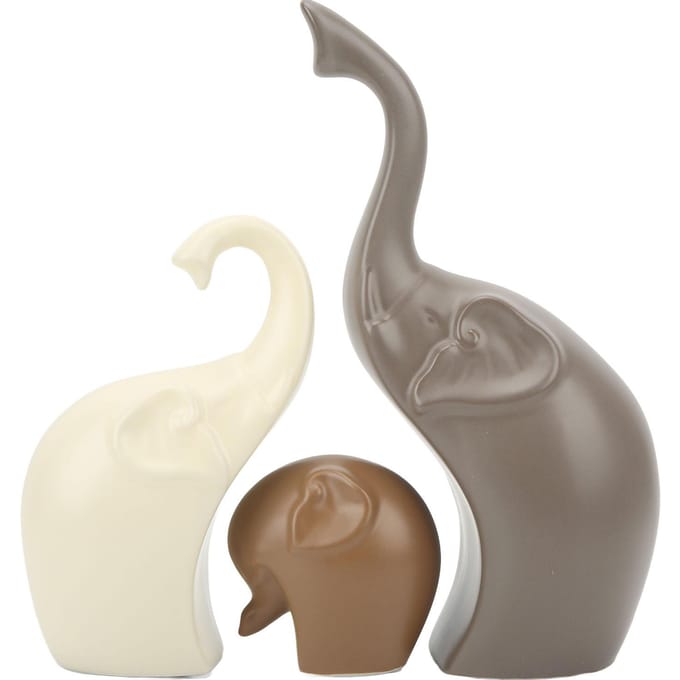 3 stuks Keramische Olifant Heldere Kleur Waterdicht Witte Keramiek Moderne Stijl Olifant Sculptuur voor white