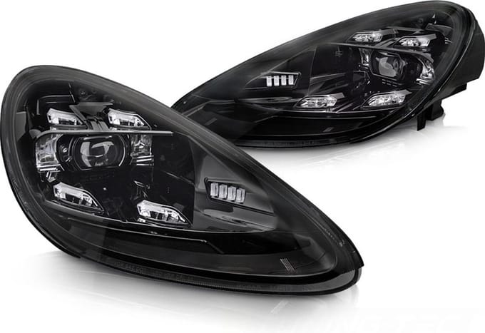 Koplampen LED - voor Porsche Cayenne 2010-2015 - DRL - zwart